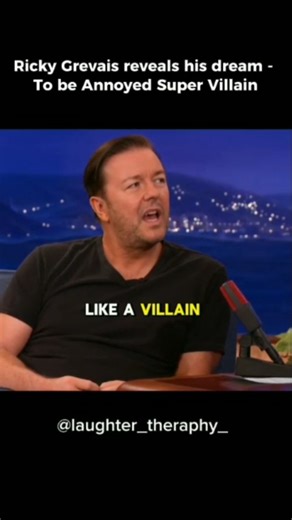 When Ricky Gervais sits down with Conan O’Brien, you know it’s going to get hilarious. The award-winning comedian behind “The Office” and some of the world’s biggest stand-up specials talks about his dream of becoming a supervillain—and Conan just loses it 😂😈. Classic Ricky: bold, sharp, and totally unpredictable. Follow: @laughter_theraphy_ #comedy #funnyreels #comedyreels #rickygrevais #conanobrien #comedygold #humour #supervillain #funny #laughter_theraphy_ #funnyvideos #laughs | Laughter T