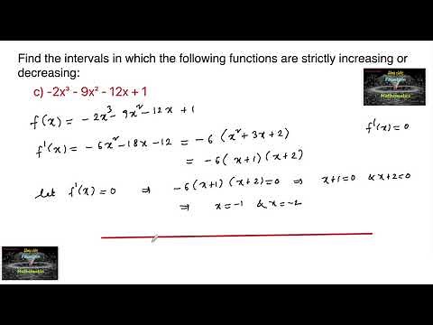 Find the intervals in which the function is strictly increasing or decreasing -2x³-9x²-12x+1
