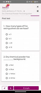 How many types of fire extinguishers do we have?  a. 3  b. 5... | Filo