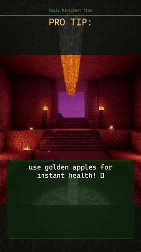 Minecraft tip: use golden apples for instant health! 🍏