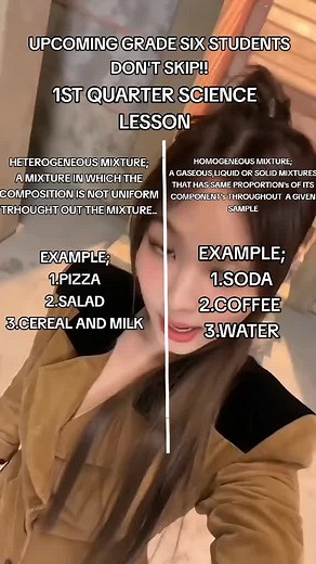 Understanding Heterogeneous and Homogeneous Mixtures: Exploring Science Lessons for Grade Six