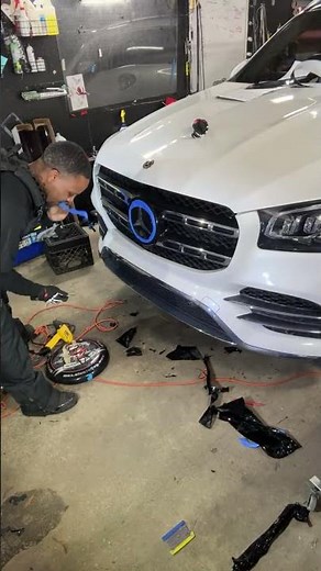 🔥 Mercedes GLS 580 Full Gloss Black Makeover! #subscribe #shorts 🛠️🚘