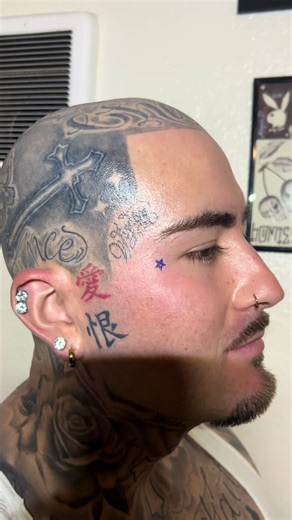 Chicano Face Tattoo by a Talented Girl Artist