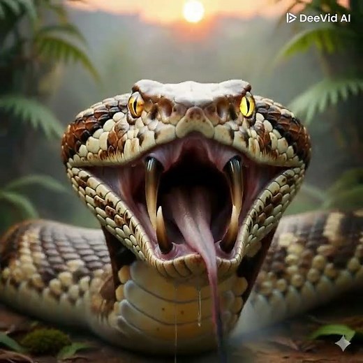 Red Spitting Cobra Attack Slow Motion 8K — AI Cinematic National Geographic Style 🐍