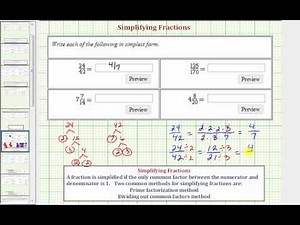 Ex: Simplify Fractions and Mixed Numbers