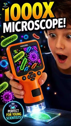 1000X Digital Microscope for Kids – Portable Handheld STEM Science Microscope with IPS Screen