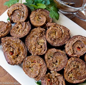 Sausage-Stuffed Steak Rolls (London Broil Pinwheels)