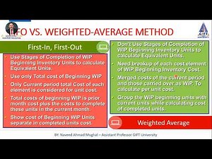 Process Costing | Differences between FIFO Method and Average Method