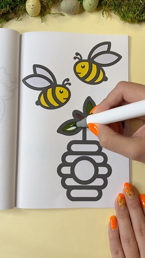 Bumble Bee Coloring ASMR 🐝 #easter #asmr #coloringpages #satisfying #oddlysatisfying | Diddy's Designs 2