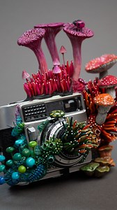 9.9K reactions · 169 comments |  Details for my sculpture "Snapshot", now on view at @beinartgallery for my solo art show "Relics" until next week! Don't miss it if you're around Melbourne  Found this old German camera at a nearby flea market, and turned it into a colorful ecosystem  | Stéphanie Kilgast | Facebook