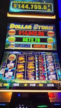 $15 bet on $1 denom Buccaneer. #casino #slots #dollarstorm #winstar