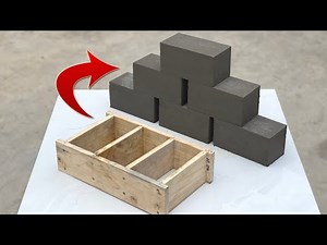 Simple and easy - From a wooden mold, three cement bricks can be cast