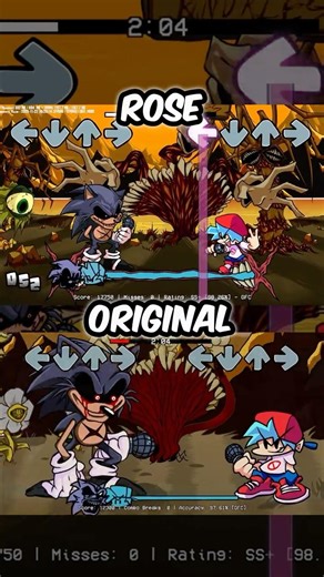 LORD X CYCLES ROSE VS Original #fnf #fnfmod #sonic #sonicexe #shorts