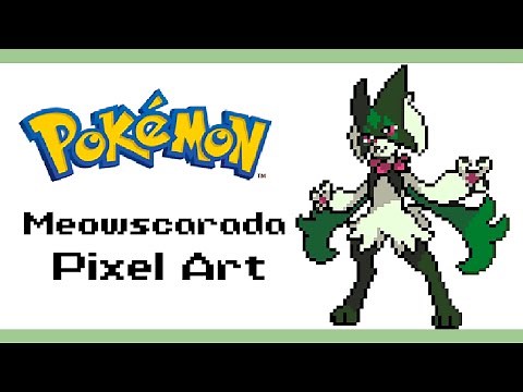 Meowscarada (Sprigatito’s Evolution) Pixel Art Sprite Speed Paint - Pokémon Scarlet and Violet