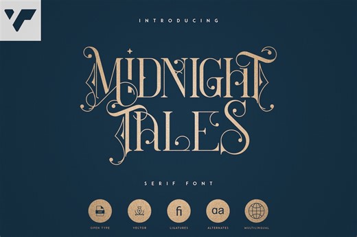 Midnight Tales Vintage Serif Font With Alternates and Ligatures and Multilingual Support – Great for Branding Packaging Editorial, Overlays - Etsy