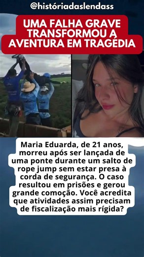 MARIA EDUARDA MORRE EM SALTO SEM CORDA E CASO CHOCA