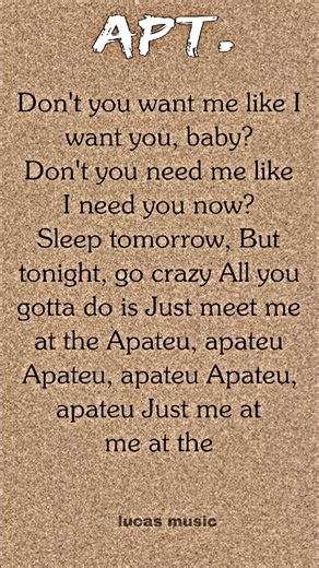 APT. song lyrics - Bruno Mars, Rosé#lyrics #song #apt #rosé #trending #youtubeshorts #viral