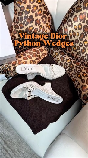 Rare Vintage Dior Python Wedges 😍 #vintagedior #diorwedges #diorpythonwedges #vintageshoes #shorts