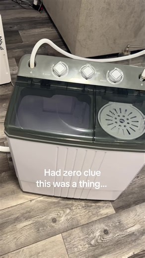 I honestly thought my husband was joking when he mentioned a portable washing machine 😅 I didn’t even know these existed… but now I’m kind of obsessed. This would be PERFECT for RV camping, dorm life, tiny apartments, or honestly even as a backup at home. Low-key wish I had this in college because hauling laundry across campus was not it. Small loads, easy setup, and takes up barely any space. #portablewasher #rvlifehacks #smallspaceliving #dormlifeessentials #collegewishlist