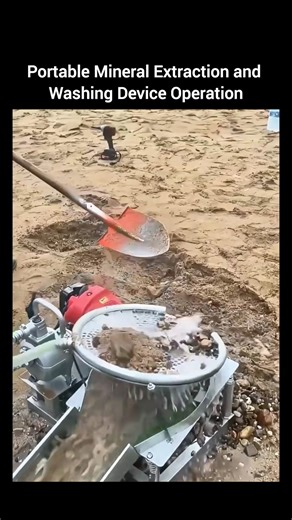 Portable Mineral Extraction and Washing Device Operation This video provides a detailed look at the operation of a portable mineral extraction and washing device designed for small-scale and remote mining applications. It demonstrates how continuous material feeding, hydraulic washing, and mechanical separation work together to concentrate valuable minerals efficiently on-site. The system combines screening and water-based separation to exploit differences in particle size and density. Raw mater