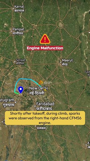 🇮🇳 Delhi to Leh 🇮🇳: SpiceJet B737-700 Returns After Engine Sparks, Lands Safely; Rotation Cancelled
