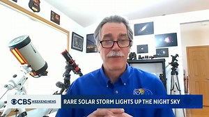 7.6K views · 109 reactions | A massive solar storm has hit Earth, threatening to impact satellite services and our powergrid, while simultaneously putting on a rare northern lights show that has been seen in regions all over the world. https://cbsn.ws/4bwaPSE | CBS Evening News | Facebook