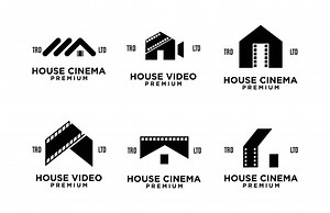 House home studio film cinema video logo icon design illustration