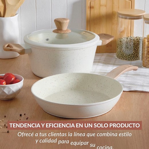 11K views · 163 reactions | Nueva Línea Granito Diseño, tendencia y eficiencia para que tus clientas equipen su cocina con esta novedad.  Sartén 22 cm — Borde: 3 mm | Cuerpo: 2,5 cm | Base: 4,5 cm  Cacerola 24 cm — Borde: 3 mm | Cuerpo: 2,5 cm | Base: 4,5 cm  Aprovechá este lanzamiento para impulsar tus ventas. | Avon Contigo | Facebook