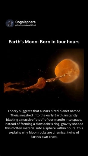 Earth's moon born in four hours