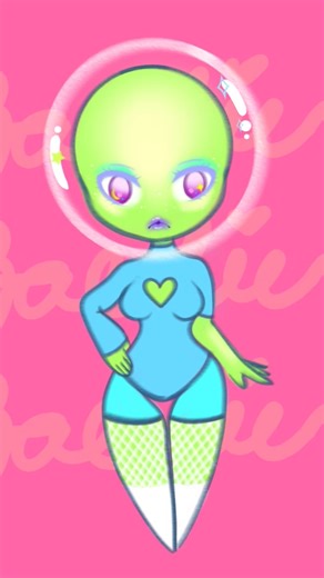 Just trying a new art style. 🫣👽💅 #cutecore #kawaii #chibi #animeart #art #alien #digitalart