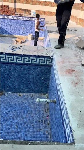 Swimming Pool lighting and waterfall