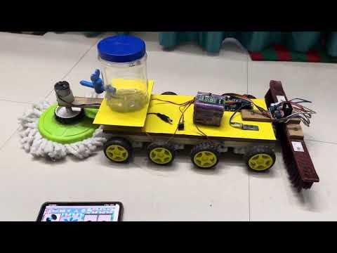 Smart Bluetooth control Floor Cleaning Robot using Arduino