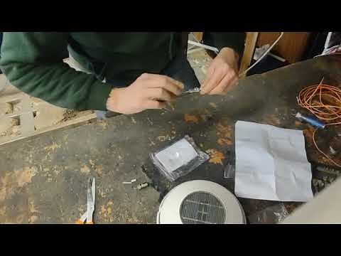 Installation of Shakespeare VHF antenna and cable connector termination.