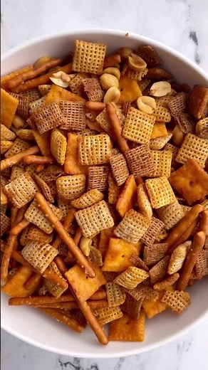Homemade Chex Mix is SO EASY (and so much less expensive). 😉