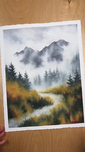 1.1K views · 318 reactions | A collection of moodscapes now available on Etsy✨Head over to check them out and collect your favorite! This collection is filled with the joy and imagination from autumn landscapes inspired by the pacific northwest and beyond. Mountains, little creeks, and lots of clouds in between ☁️ Thank you for following along and for all of your continued support in my work! 殺 Shop these pieces here sablerae.etsy.com | Sable Rae Art | Facebook