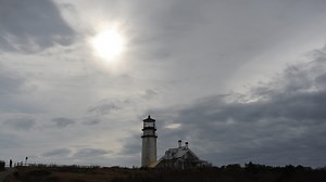 Cape Cod's oldest lighthouse: Highland Light illuminated with an LED beacon