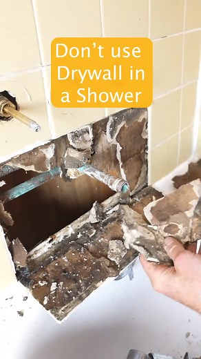 2.7K views | Huh, yeah don’t use drywall in a shower  unless you add a waterproof membrane over it  #tile #shower #DIY #bathroomremodel #homeimprovement #trading #sticker #fblifestyle | Bathroom Remodelingteacher | Facebook