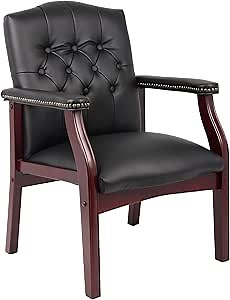 Boss Office Products Ivy League Executive Guest Chair, Black, 250
