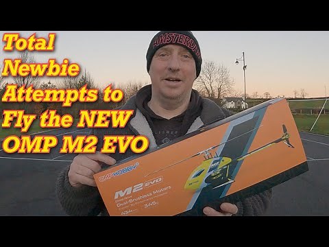 RC Heli, OMP M2 EVO First Flight By a Total Beginner! Will It Survive This Time?