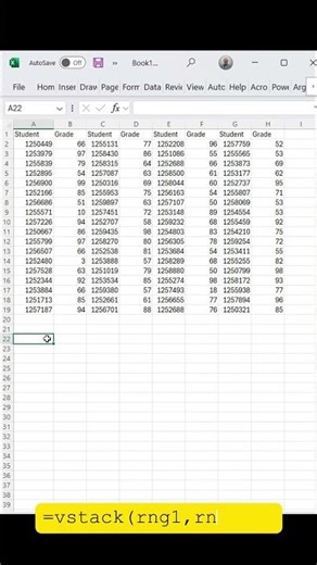 vstack formula in Excel.. saves time