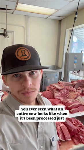 Lazy J Meats on Instagram: "An entire cow processed 🤯 1/4 beef 1000-1200$ 1/2 beef 2000-2400$ Full 4000-4400$ Shipped 1/4 1499$ Shipped 1/2 2999$ Shipped full 5999$ Lazyjmeatsut.com #reels #trending #beef #food #meat #cow"