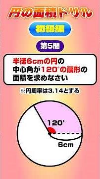 【円の面積】扇形はこう計算する！120°の面積を出そう【しっかりおさえよう】