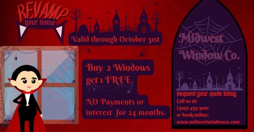  Is your home ready for Halloween? Don’t let those scary windows haunt your house! ️ It’s time for a makeover! Let Midwest Window Co help you revamp your space with stunning, energy-efficient windows. ✨ Request a quote today and ensure your home shines brighter than the full moon!  | Midwest Window Company | Facebook