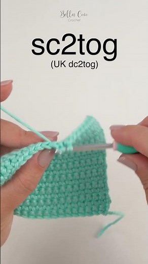 Sc2tog - How to single crochet 2 together (UK dc2tog) #crochettutorial