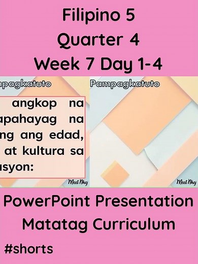 Filipino 5 Matatag Curriculum PowerPoint Presentation Quarter 4 Week 7 Day 1-4 #grade5matatag #ppt