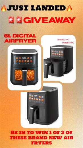 Be in to win one of these two BRAND NEW 6L Digital Air Fryers!! ANSWER THE QUESTION: “Sweet or savoury - what would you make first in the 6L Digital Air Fryer?” In the comment section below to be in the draw 😁😁 Let your friends know and get an extra chance The winners will be announced on Friday 10th of October at 5pm. - - - - - - Revolutionise your cooking with this 6L Digital Air Fryer, designed for modern kitchens and healthier meals. Featuring an intuitive touch screen with vibrant colour 