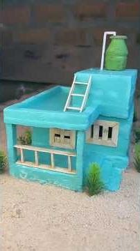 Incredible V-Tiny house made with mini bricks part 1 || #shorts