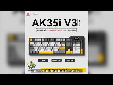 NEW Ajazz AK35I V3 MAX Tri-mode Wired Bluetooth Wireless Gaming Keyboa Big Sale 70%