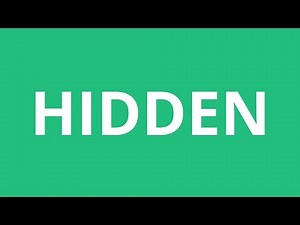 How To Pronounce Hidden - Pronunciation Academy