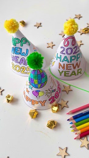 Let kids ring in the New Year with their own party hats! This free printable New Year’s Eve hat for 2026 is perfect for coloring, decorating, and wearing while you count down together. Grab the crayons, add some sparkle, and you’ve got an easy NYE activity that feels festive without much prep. Perfect for toddlers and preschoolers celebrating at home. https://happytoddlerplaytime.com/free-printable-new-years-eve-party-hat/🥳🖍️ | HApPy ToDdLeR PLaYTiMe
